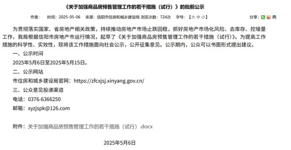 杠杆配资开户网 信阳新地块一律实行现房销售，全国推广倒计时开始？